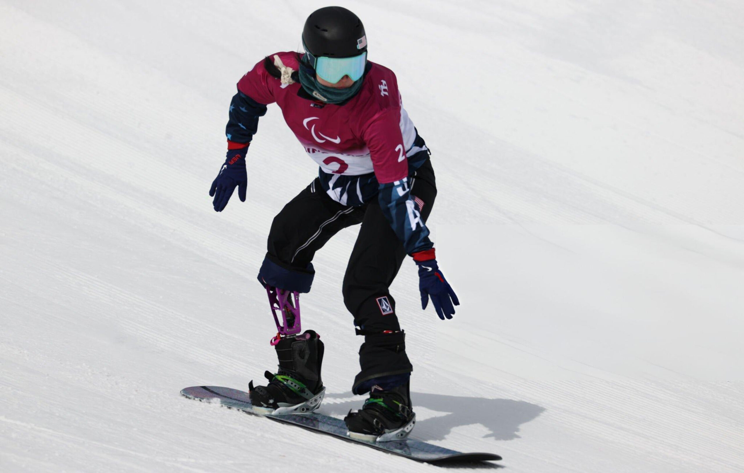 Brenna Huckaby during the Beijing 2022 Winter Paralympic Games at the Zhangjiakou Genting Snow Park in Zhangjiakou on March 6, 2022.
