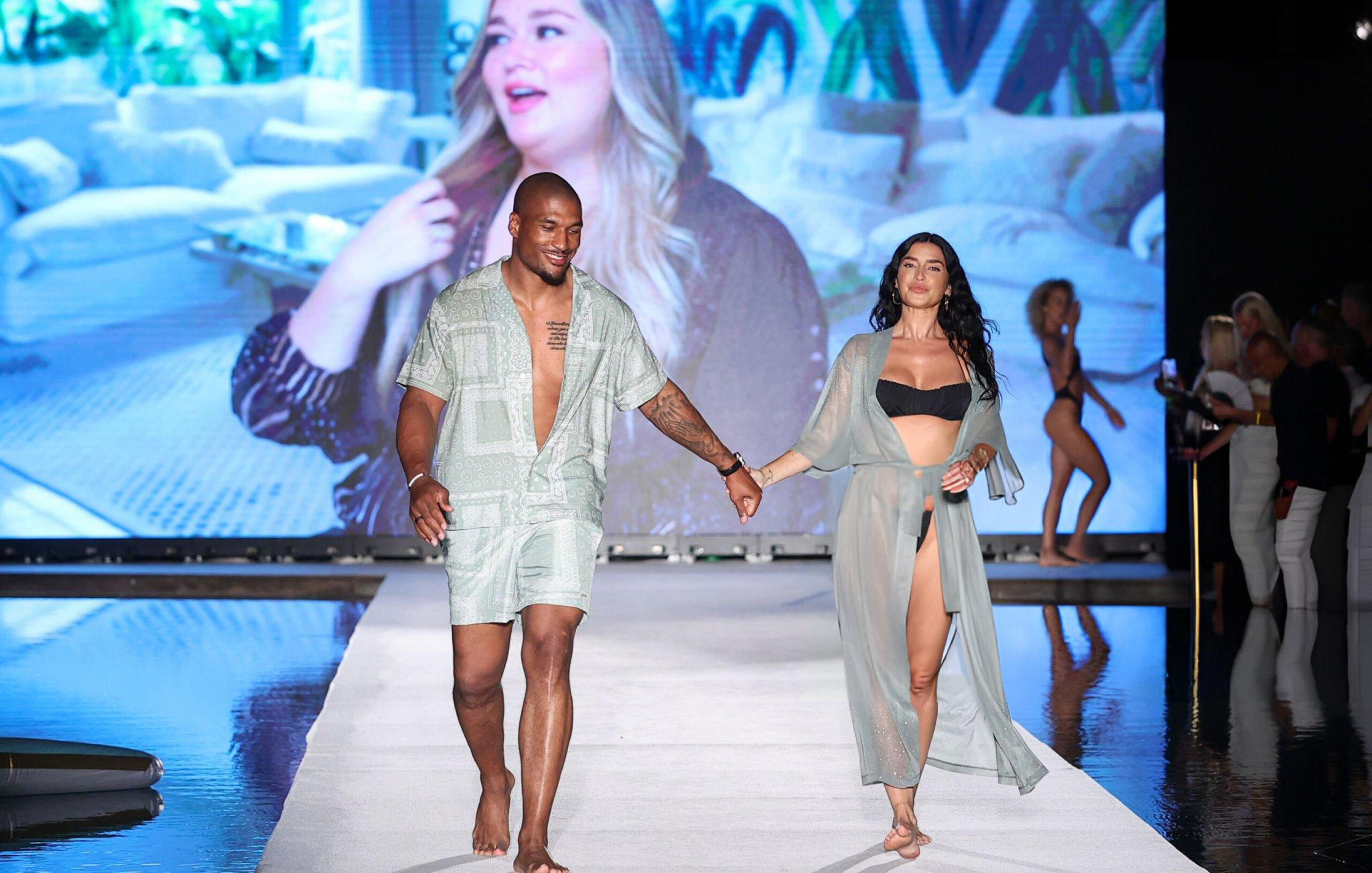 Nicole Williams English walks the runway for Sports Illustrated Swimsuit Runway Show During Paraiso Miami Beach on July 16, 2022 in Miami Beach, Florida.
